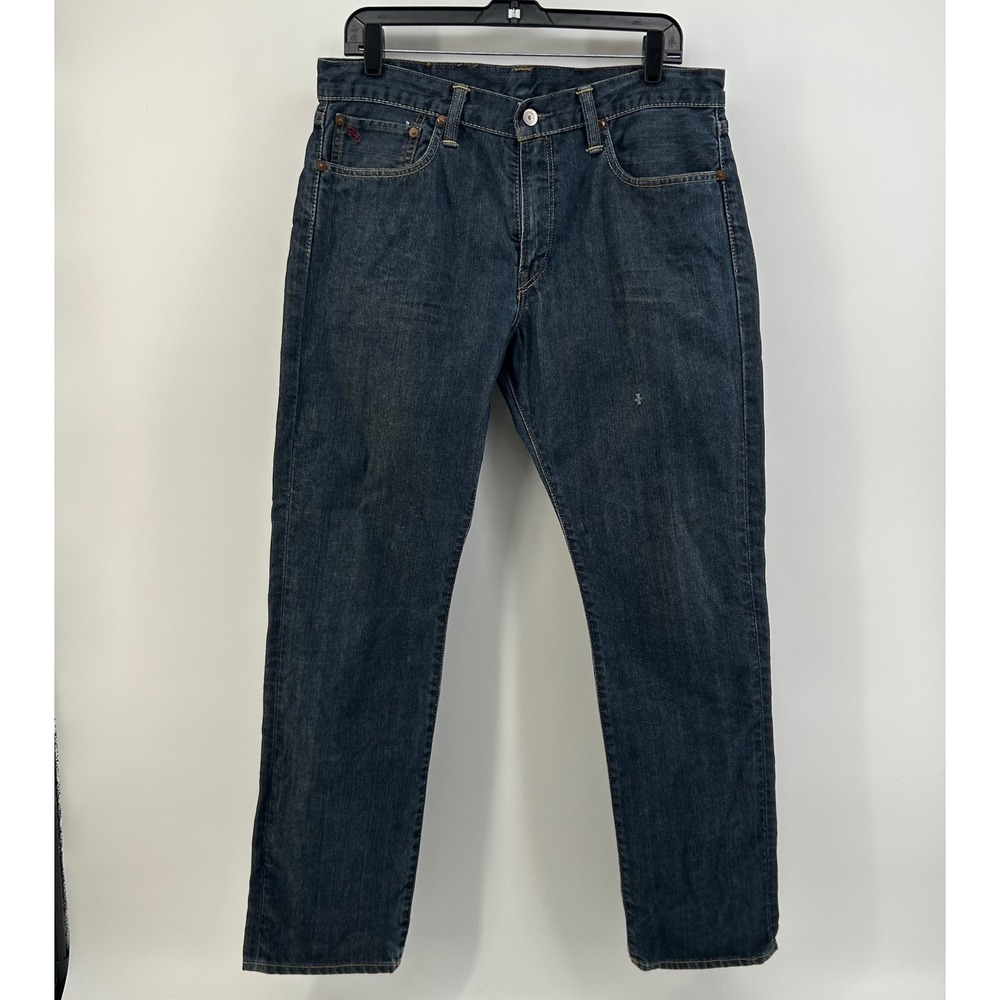 Polo Ralph Lauren Slim 381 Jeans Mens 34x30 Dark Wash Straight Leg 100% Cotton